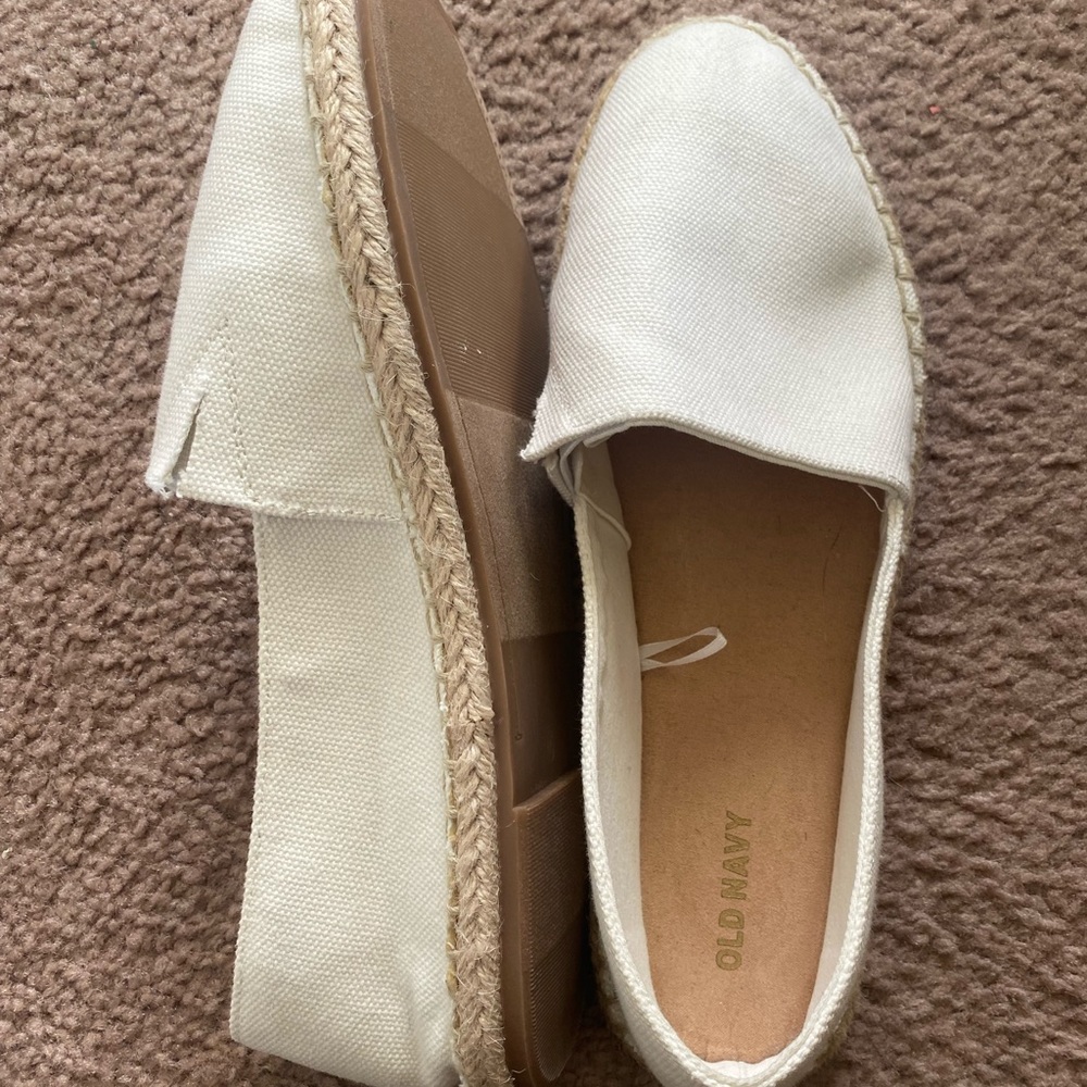 Old Navy Espadrille Slip On Flats White *Summer Spring*  size 10